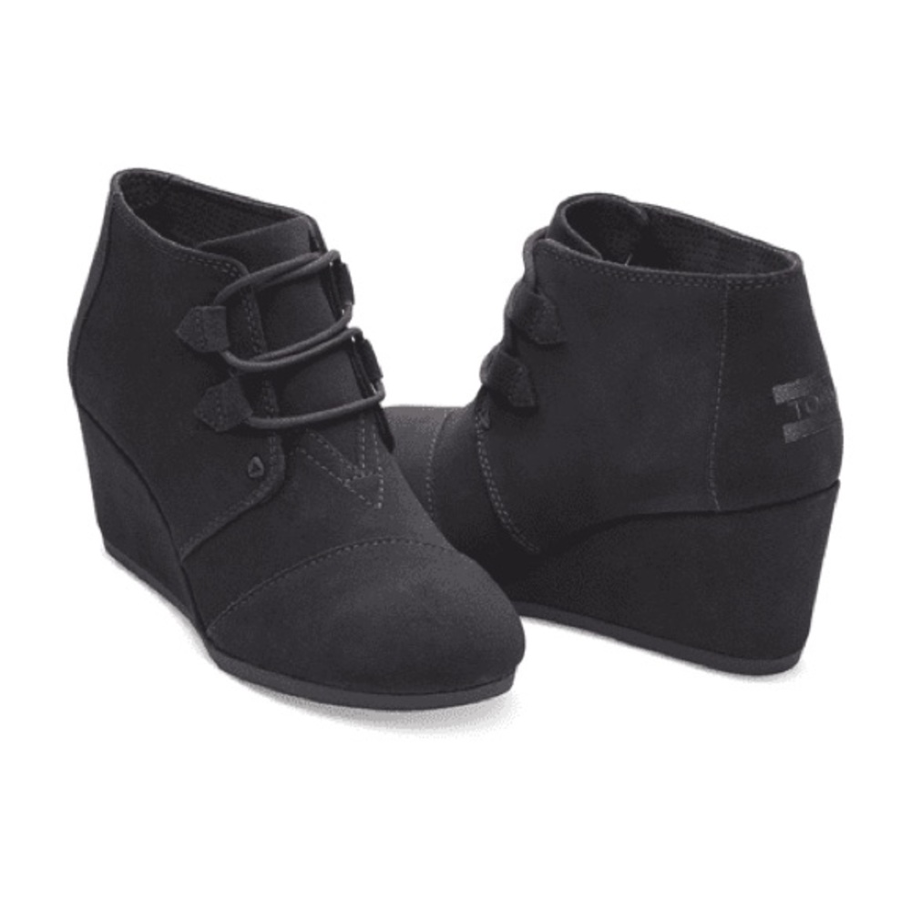 TOMS Charcoal Wedge Booties